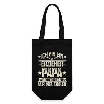 Erzieher Papa - Geschenkbeutel für Flaschen - Schwarz - Vorne