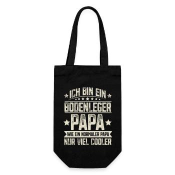 Bodenleger Papa - Geschenkbeutel für Flaschen - Schwarz - Vorne