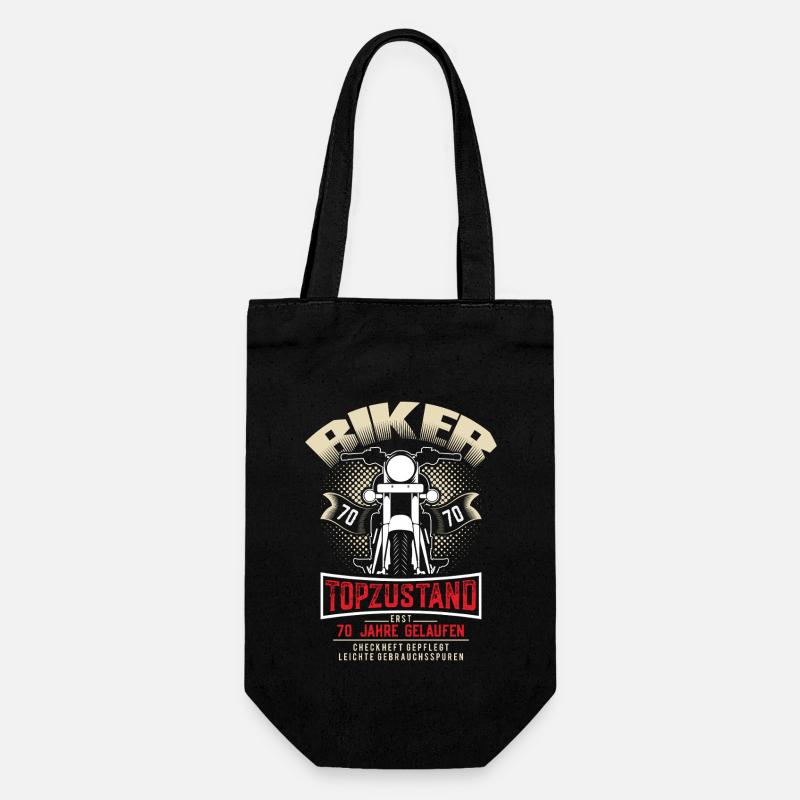 70. Geburtstag Motorradfahrer Motorrad - Geschenkbeutel für Flaschen - Schwarz
