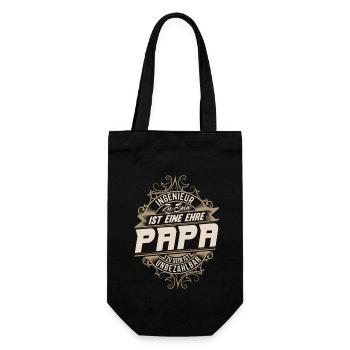 Ingenieur Papa - Geschenkbeutel für Flaschen - Schwarz - Vorne