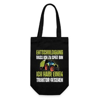 Traktor Lustiger Spruch - Geschenkbeutel für Flaschen - Schwarz - Vorne