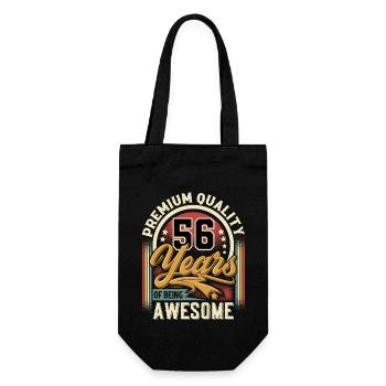 56. Geburtstag Vintage - Geschenkbeutel für Flaschen - Schwarz - Vorne