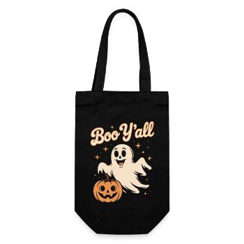Boo Y tous Halloween Drôle Fantôme - Sac à bouteille - noir - Devant