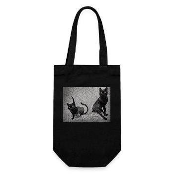 Feline - Gift Bag for Bottles - black - Front