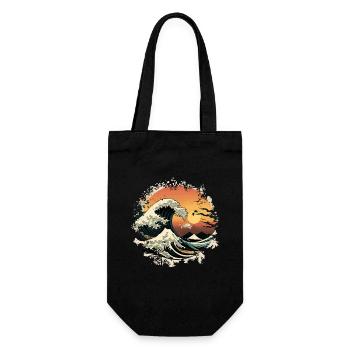 Japanese Wave the Great Wave of Kanagawa - Gift Bag for Bottles - black - Front