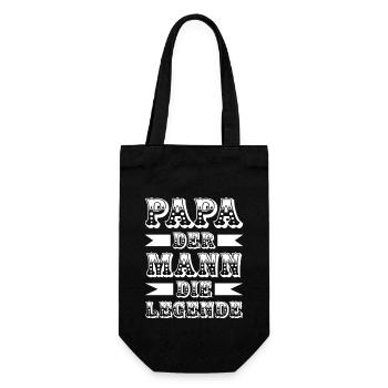 Vater der Mann die Legende bester Papa - Geschenkbeutel für Flaschen - Schwarz - Vorne