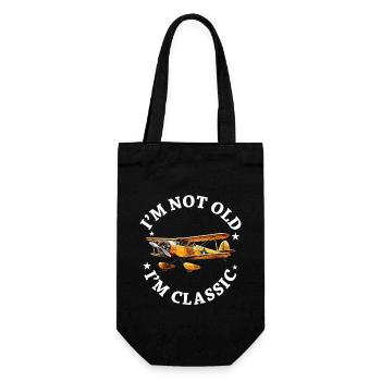 I'm not Old I'm Cassic Vintage Plane Airplane - Geschenkbeutel für Flaschen - Schwarz - Vorne