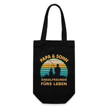 VATER SOHN ANGELFREUNDE FURS LEBEN ANGELN - Geschenkbeutel für Flaschen - Schwarz - Vorne