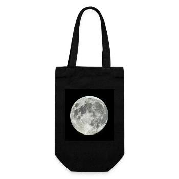 Vollmond am Nachthimmel - Geschenkbeutel für Flaschen - Schwarz - Vorne