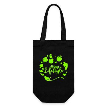 Vegan lifestyle Vegan lifestyle Vegetarian - Gift Bag for Bottles - black - Front