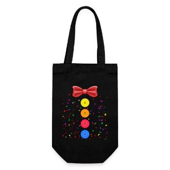 Ein lustiges Karneval Kostüm mit Knöpfen - Geschenkbeutel für Flaschen - Schwarz - Vorne