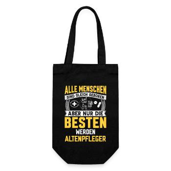 Nur die besten werden Altenpfleger Krankenpfleger - Geschenkbeutel für Flaschen - Schwarz - Vorne