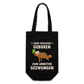 Zum schlafen geboren ein schlafender Faultier - Geschenkbeutel für Flaschen - Schwarz - Vorne