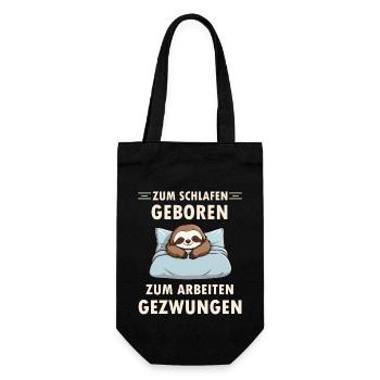 Zum schlafen geboren ein lustiger Faultier schläft - Geschenkbeutel für Flaschen - Schwarz - Vorne