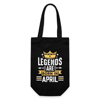 The legends are born in April birthday in April - Geschenkbeutel für Flaschen - Schwarz - Vorne