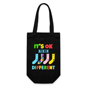 It's Ok to be Different with colorful Socks - Gift Bag for Bottles - black - Front