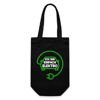 Ich bin einfach Elektro lustige Elektroauto Spruch - Geschenkbeutel für Flaschen - Schwarz - Vorne