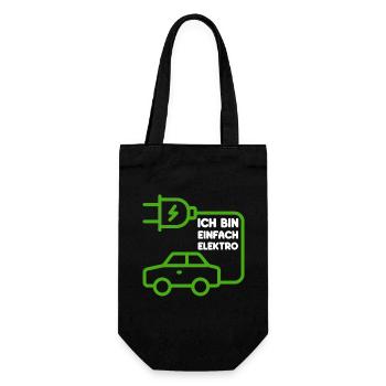 Ich bin einfach Elektro lustige Elektroauto Spruch - Geschenkbeutel für Flaschen - Schwarz - Vorne
