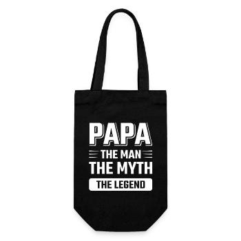 Papa ein Mann eine Legende lustige Vater Sprüche - Geschenkbeutel für Flaschen - Schwarz - Vorne