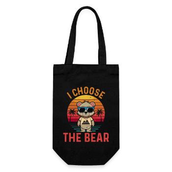 I choose the Bear funny Beach Bear - Geschenkbeutel für Flaschen - Schwarz - Vorne