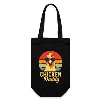 Un drôle de papa poulet avec des lunettes de soleil - Sac à bouteille - noir - Devant