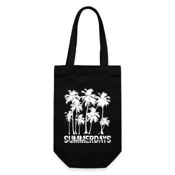 Summerdays with Palm Trees Summertime Sea Beach - Geschenkbeutel für Flaschen - Schwarz - Vorne