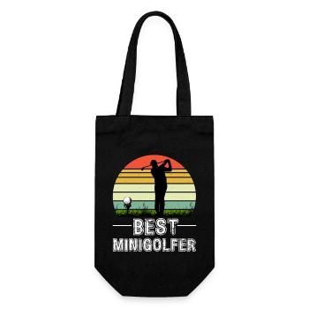 The Best Minigolfer Golf Sport - Geschenkbeutel für Flaschen - Schwarz - Vorne