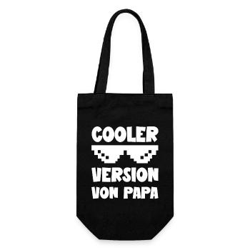 Cooler Version von Papa lustige Papa Sohn Sprüche - Geschenkbeutel für Flaschen - Schwarz - Vorne
