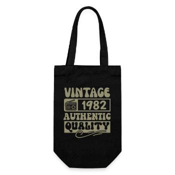 Authentisch 1982 Jahrgang 1982 - Jahrgang 1982 Retro - Geschenkbeutel für Flaschen - Schwarz - Vorne