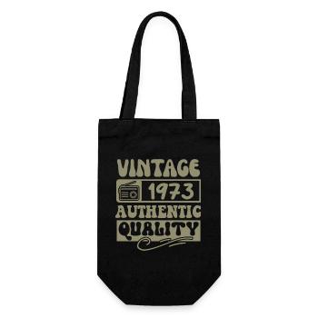 Authentisch 1973 Jahrgang 1973 - Jahrgang 1973 Retro - Geschenkbeutel für Flaschen - Schwarz - Vorne