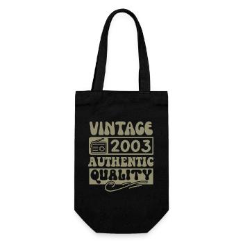 Authentisch 2003 Jahrgang 2003 - Jahrgang 2003 Retro - Geschenkbeutel für Flaschen - Schwarz - Vorne