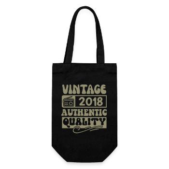 Authentic 2018 Vintage 2018 - Vintage 2018 Retro - Gift Bag for Bottles - black - Front