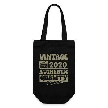 Authentisch 2020 Jahrgang 2020 - Jahrgang 2020 Retro - Geschenkbeutel für Flaschen - Schwarz - Vorne