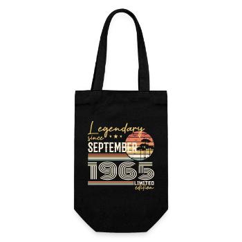 September 1965 Geboren im September 1965 September 1965 - Geschenkbeutel für Flaschen - Schwarz - Vorne