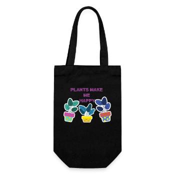 Plants make me happy - Gift Bag for Bottles - black - Front