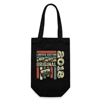 Vintage 2018 - Retro Birthday Quote 2018 - Gift Bag for Bottles - black - Front