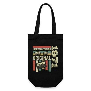 Vintage 1971 - Retro Birthday Saying 1971 - Gift Bag for Bottles - black - Front