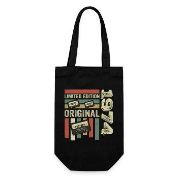 Vintage 1974 - Retro Birthday Quote 1974 - Gift Bag for Bottles - black - Front