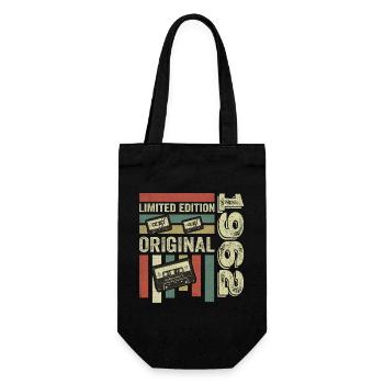 Vintage 1962 - Retro Geburtstagsspruch 1962 - Geschenkbeutel für Flaschen - Schwarz - Vorne