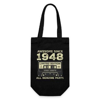1948 Geburtstag geboren im Jahr 1948 Vintage Retro - Geschenkbeutel für Flaschen - Schwarz - Vorne