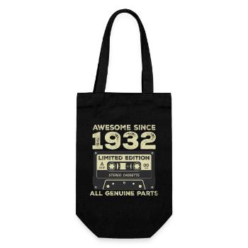 1932 Birthday Born In 1932 Vintage Retro - Gift Bag for Bottles - black - Front