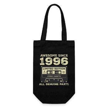1996 Birthday Born In 1996 Vintage Retro - Gift Bag for Bottles - black - Front