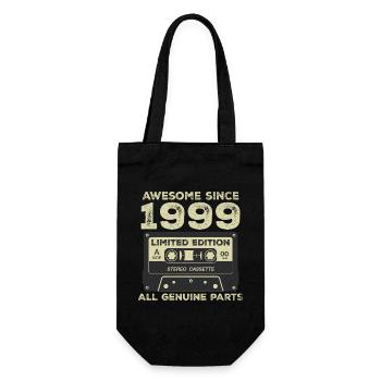 1999 Birthday Born In 1999 Vintage Retro - Gift Bag for Bottles - black - Front