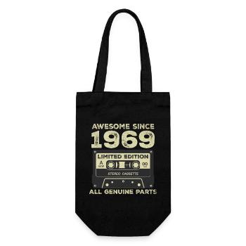 1969 Birthday Born In 1969 Vintage Retro - Gift Bag for Bottles - black - Front