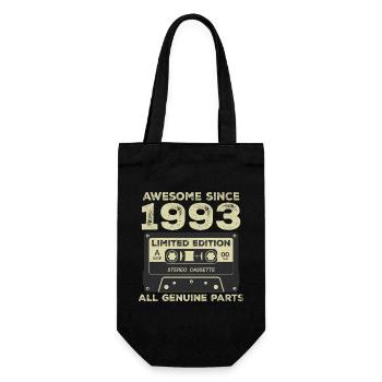 1993 Geburtstag geboren im Jahr 1993 Vintage Retro - Geschenkbeutel für Flaschen - Schwarz - Vorne
