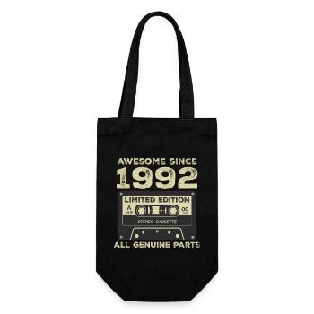 1992 Birthday Born In 1992 Vintage Retro - Gift Bag for Bottles - black - Front