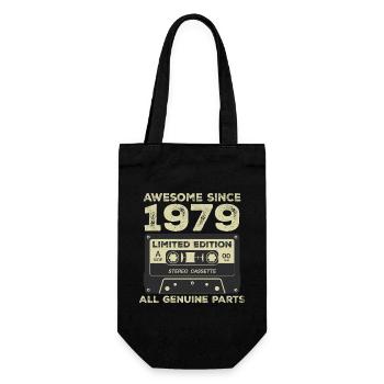 1979 Geburtstag geboren im Jahr 1979 Vintage Retro - Geschenkbeutel für Flaschen - Schwarz - Vorne