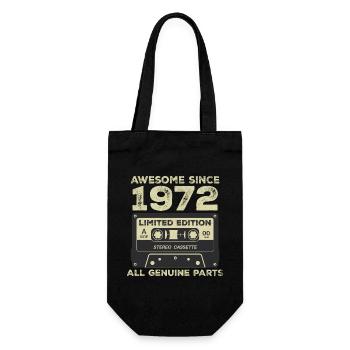 1972 Geburtstag geboren im Jahr 1972 Vintage Retro - Geschenkbeutel für Flaschen - Schwarz - Vorne
