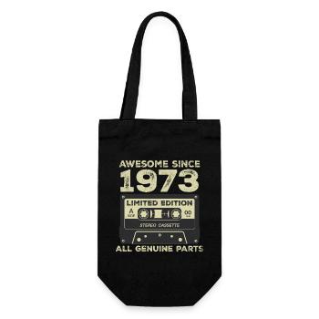 1973 Geburtstag geboren im Jahr 1973 Vintage Retro - Geschenkbeutel für Flaschen - Schwarz - Vorne