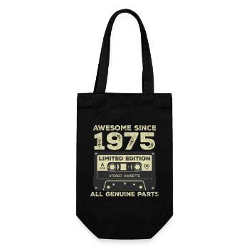 1975 Geburtstag geboren im Jahr 1975 Vintage Retro - Geschenkbeutel für Flaschen - Schwarz - Vorne